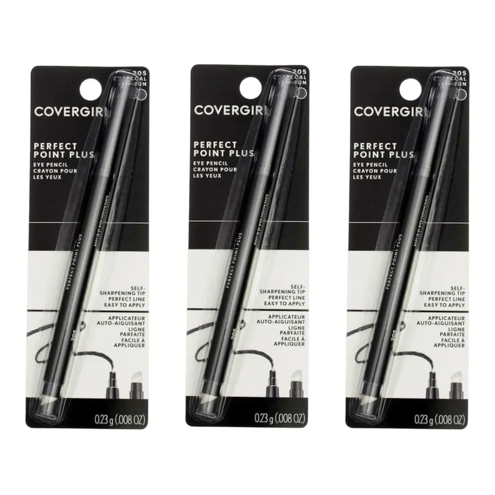 3x CoverGirl Perfect Point Plus Eye Pencil - 205 Charcoal
